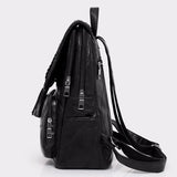Minimalist Female Backpack Pu Leather Women Bagpack