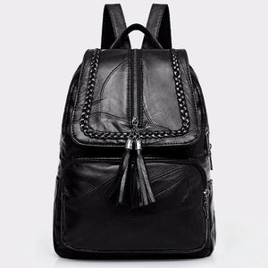 Minimalist Female Backpack Pu Leather Women Bagpack