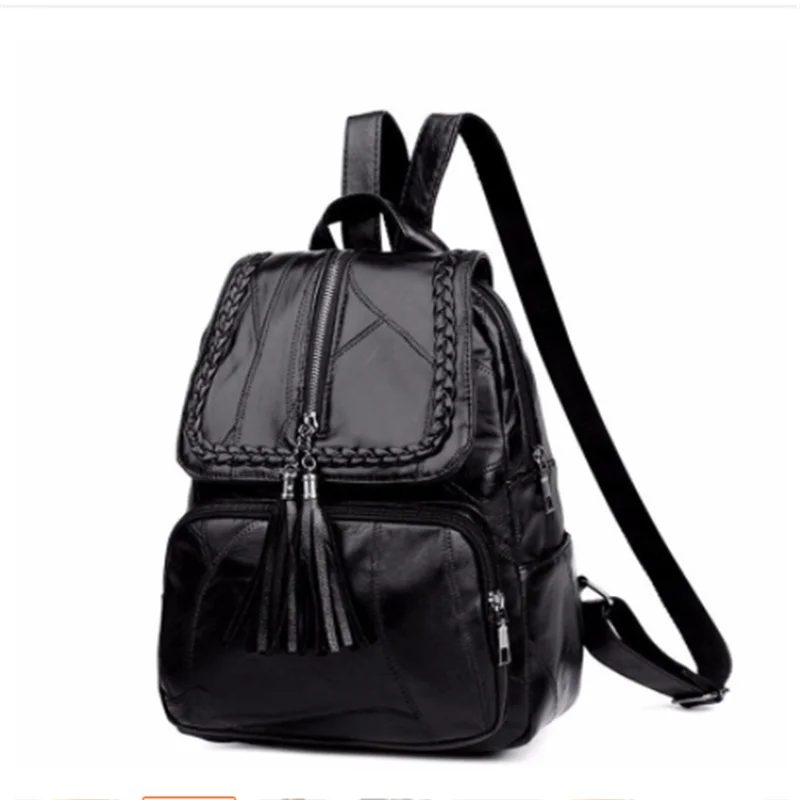 Minimalism Female Backpack Pu Leather Youth Women Bagpack Girl Casual Rucksacks