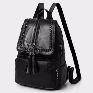 Minimalist Female Backpack Pu Leather Women Bagpack