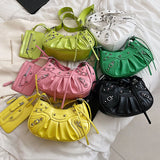 Half Moon Punk Shoulder Bag Rivets Crossbody