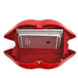 Red Lips Clutch Bag Acrylic Chain Shoulder Bag Evening Purse MN443
