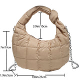 Warm Down Cotton Tote Bag with Chain Strap