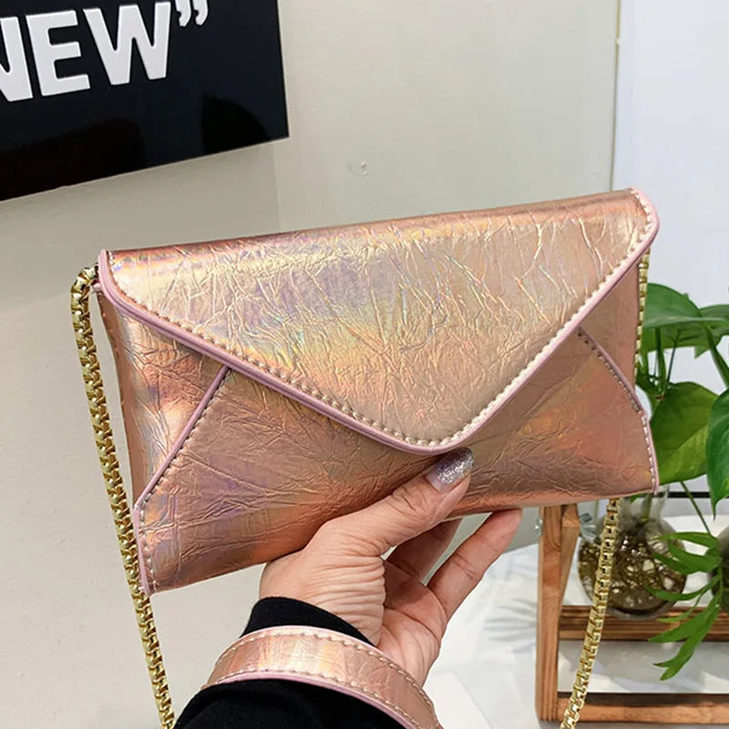 Orange Messenger Bag Evening Clutch Purse Envelope Wallet Chain Shoulder Bag