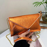 Orange Messenger Bag Evening Clutch Purse Envelope Wallet Chain Shoulder Bag