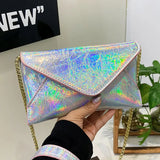 Orange Messenger Bag Evening Clutch Purse Envelope Wallet Chain Shoulder Bag