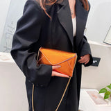 Orange Messenger Bag Evening Clutch Purse Envelope Wallet Chain Shoulder Bag