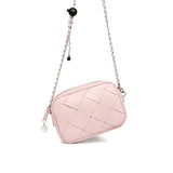 Women Braided Shoulder Bag Mini Woven Flap Phone Bag