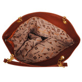 Canvas Striped Women's Bag with Tassel Chain