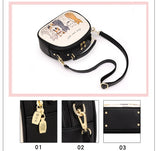 Animal Printing Cats Ladies Bag Leather Messenger Circle Women Handbag