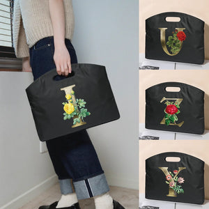 Golden Flower Letter Series Business Laptop Totes Case