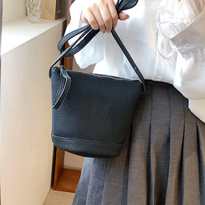 Women's Bucket Shoulder Bag Leather Crossbody Handbag