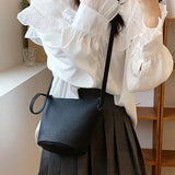 Women's Bucket Shoulder Bag Leather Crossbody Handbag