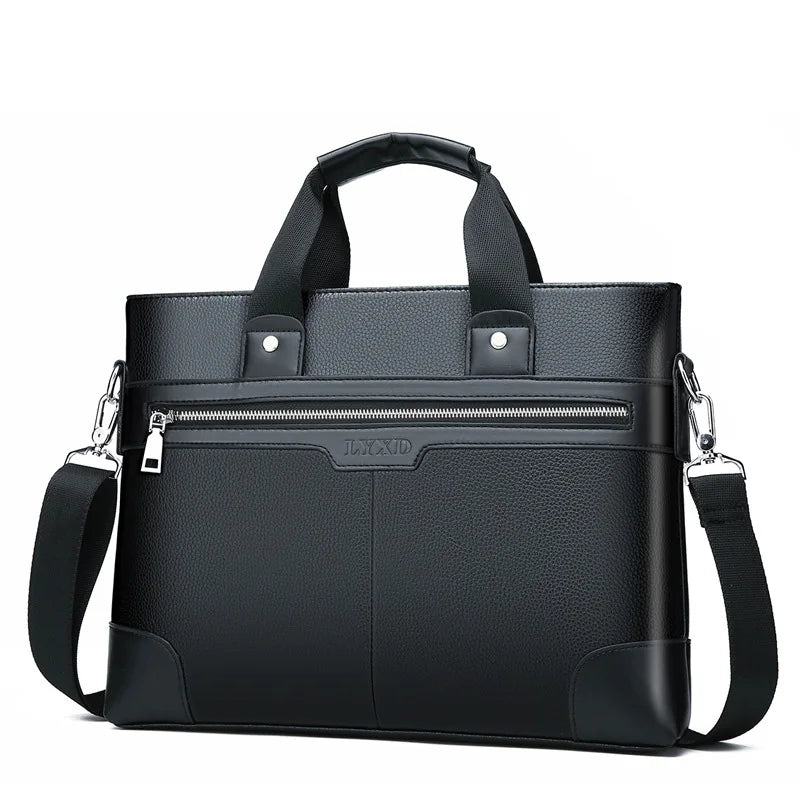 Men's PU Leather Briefcase Shoulder Bag Laptop Handbag Messenger Tote