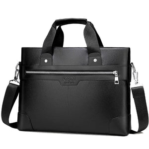 Men's Leather Business Shoulder Bag Laptop Handbag