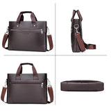 Men's Leather Business Shoulder Bag Laptop Handbag