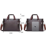 Men's Leather Business Shoulder Bag Laptop Handbag