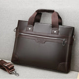 Men's Leather Business Shoulder Bag Laptop Handbag