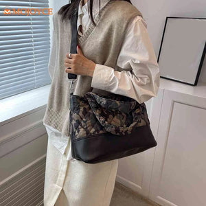 Camouflage Shoulder Bag Space Cotton Handbag Crossbody Tote