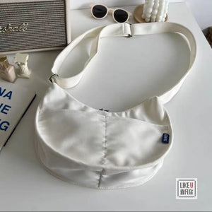 Canvas Messenger Bag Solid Handbags Shoulder Underarm Youth Crossbody Bag