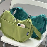 Canvas Messenger Bag Solid Handbags Shoulder Underarm Youth Crossbody Bag