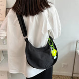Canvas Messenger Bag Solid Handbags Shoulder Underarm Youth Crossbody Bag