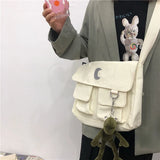 Canvas Diagonal Cross Bags Youth Casual Large Capacity Shoulder Bag