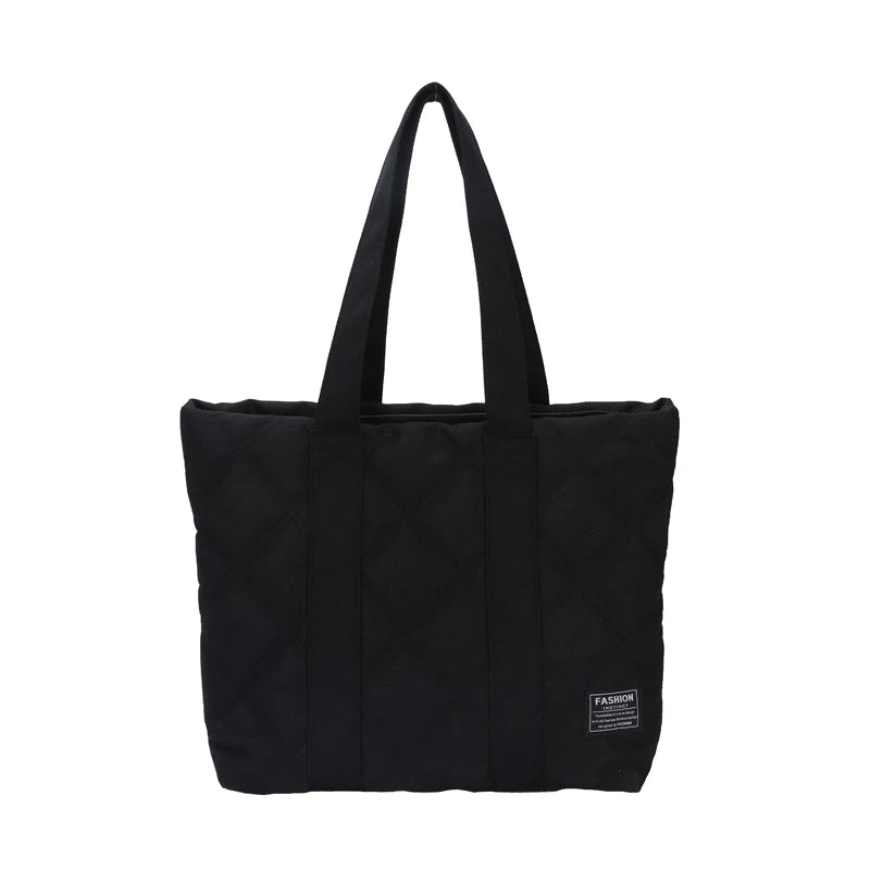 Canvas Shopper Shoulder Bag for Women Soft Cotton Capacity Shopping Bags Female