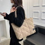 Canvas Shopper Shoulder Bag for Women Soft Cotton Capacity Shopping Bags Female