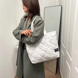 Canvas Shopper Shoulder Bag for Women Soft Cotton Capacity Shopping Bags Female