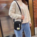 Canvas Crossbody Bag Small Shoulder Handbag Solid Phone Bag Zipper Purse