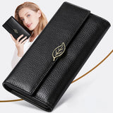Capacity Leather Women Wallets Long Purse Ladies Clutch Real Leather Wall
