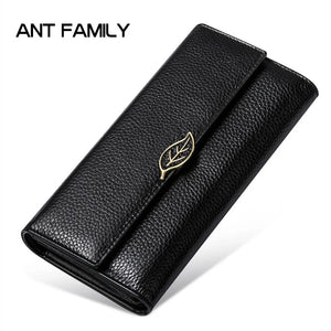 Capacity Leather Women Wallets Long Purse Ladies Clutch Real Leather Wall