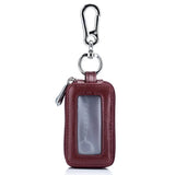 Genuine Leather Double Zipper Men's Car Key Bag