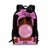 3D African Girl Student Schoolbag Teen Girls Backpack