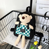 Bear Canvas School Bags For Kids Kindergarten SchoolBags