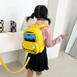 Cartoon Bus Patterns Polyester Children School Bag Waterproof Backpack