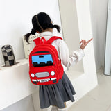 Cartoon Bus Patterns Polyester Children School Bag Waterproof Backpack