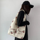 Korea Style Fruit Print Tote Bag Purse Handbag Eco-Friendly Canvas
