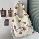 Korea Style Fruit Print Tote Bag Purse Handbag Eco-Friendly Canvas
