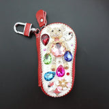 Diamond Bear Key Wallet Leather Organizer Case for Women