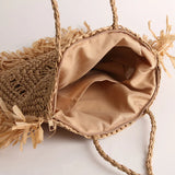 Straw-Woven Shoulder Bag Multi-color Tote Handbag