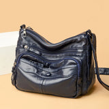 Casual Purses Ladies Shoulder Crossbody Bag Vintage Multi-Pocket Messenger