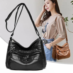 Casual Purses Ladies Shoulder Crossbody Bag Vintage Multi-Pocket Messenger