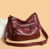 Casual Purses Ladies Shoulder Crossbody Bag Vintage Multi-Pocket Messenger