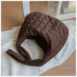 Casual Large Capacity Tote Shoulder Bags Ruched Handbag Nylon Quilted