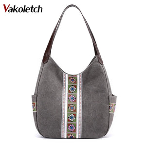 Casual Cotton Tote Vintage Canvas Bag for Women KL831
