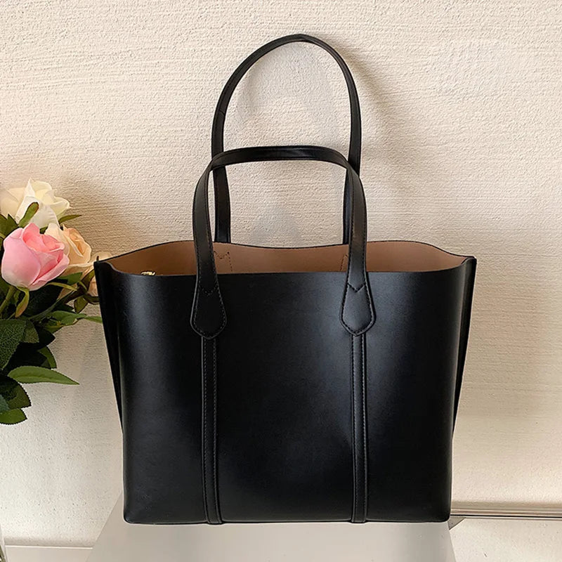 Casual Women Big Totes Female Large Capacity Handbags Green PU Leather Composite