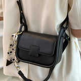 Women's Chain Shoulder Bag Small Flap Handbag with Silk Scarf Messenger Bag