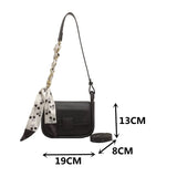 Women's Chain Shoulder Bag Small Flap Handbag with Silk Scarf Messenger Bag